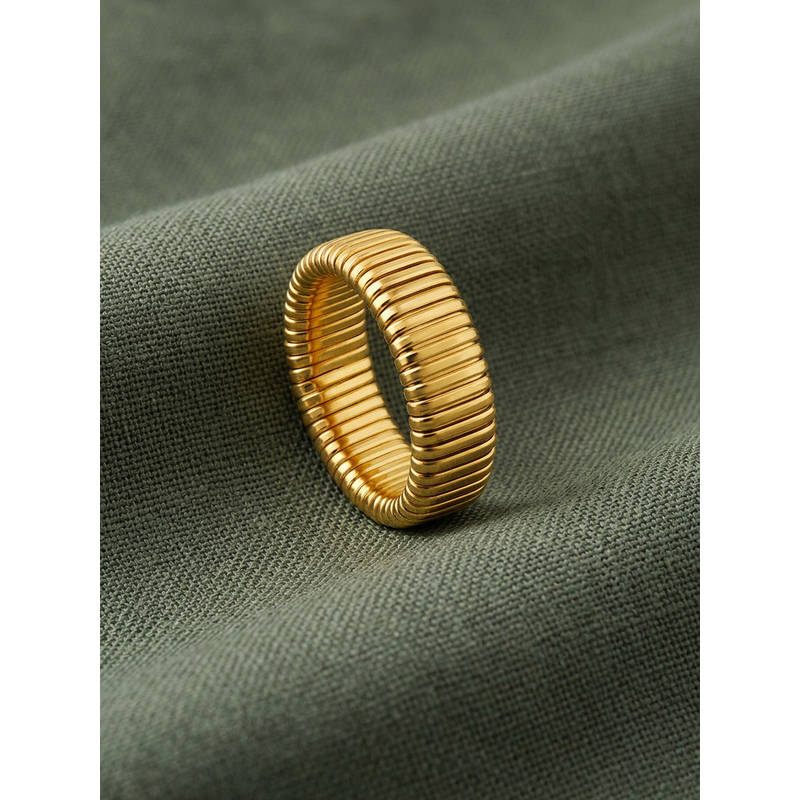ELRA Gold Stainless Steel 18K Gold Plated Ring (6)