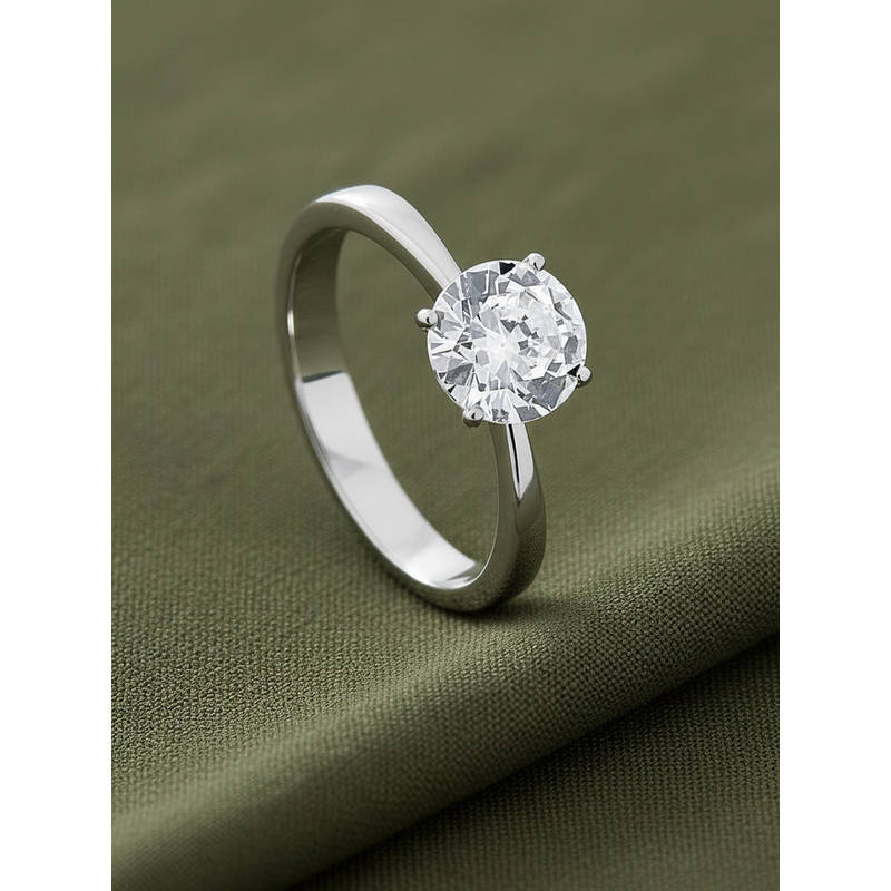 ELRA White Stainless Steel Rhodium Plated Ring (6)