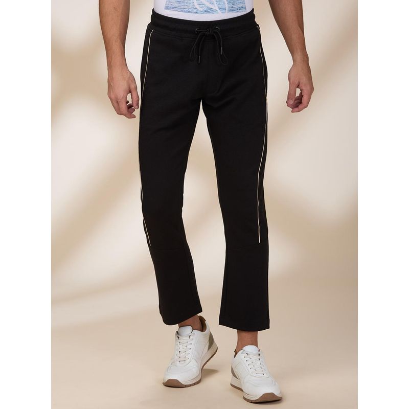 Black Regular Fit Track Pants For Men By Being Human Clothing (4XL)