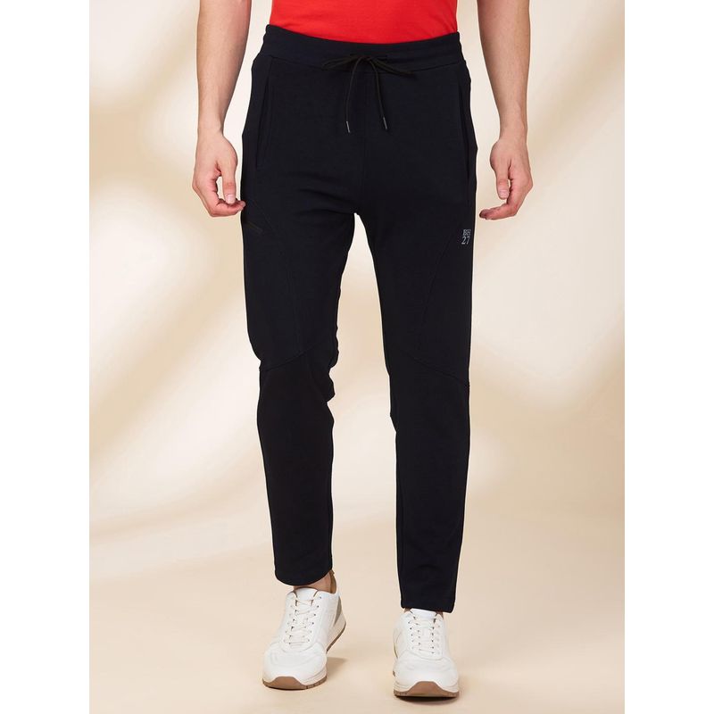 Being Human Men Solid Navy Blue Blended Trackpant (S)