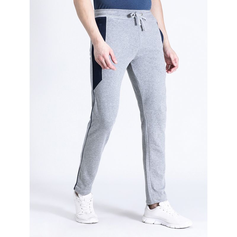 Crocodile Men Solid Grey Melange Slim Fit Trackpant (M)