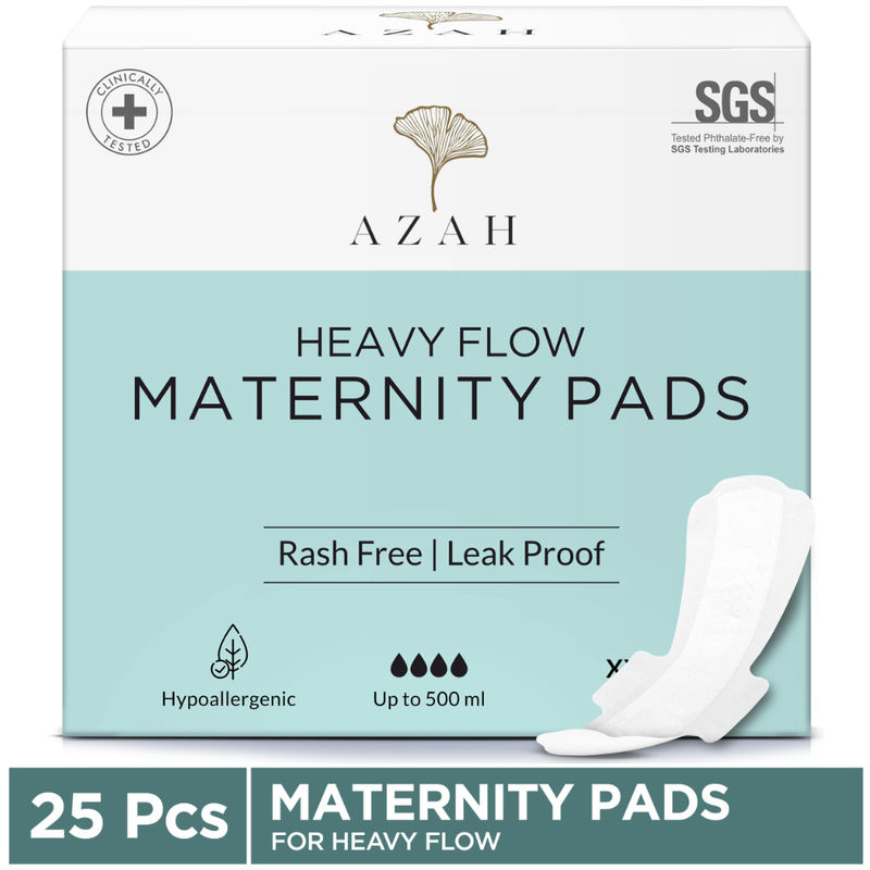 Azah XXXL Maternity Pads For Women After Delivery Postpartum Flow & Ultra Heavy Flow - Pack of 25