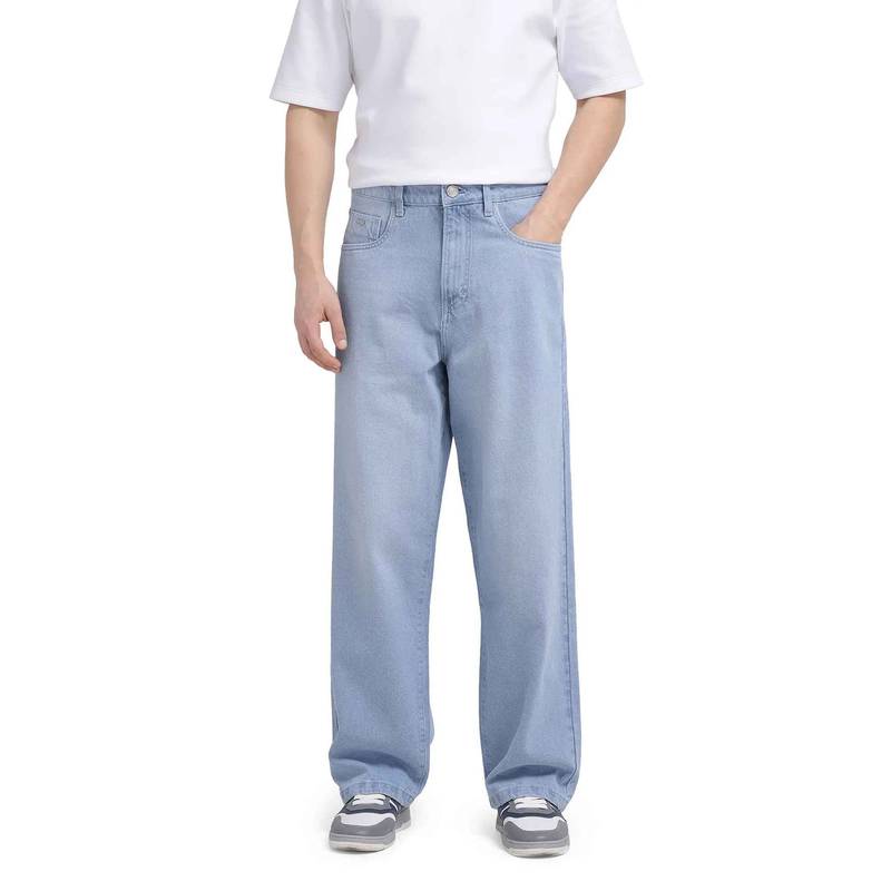 Buy Rare Rabbit Blue Solid Loose Fit Jeans Online