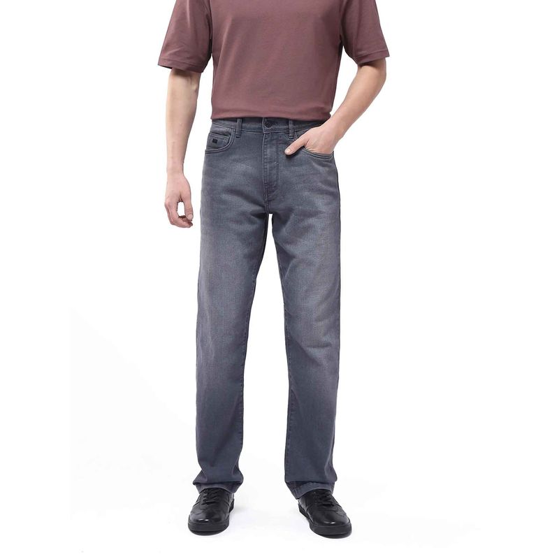 Rare Rabbit Grey Solid Regular Fit Jeans (32)