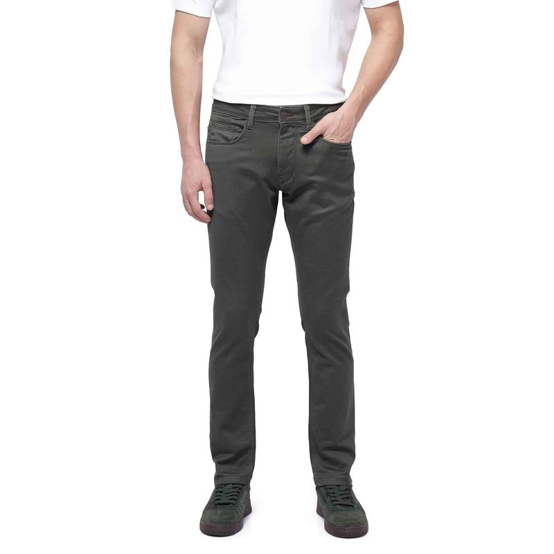 Rare Rabbit Olive Solid Slim Fit Jeans (28)