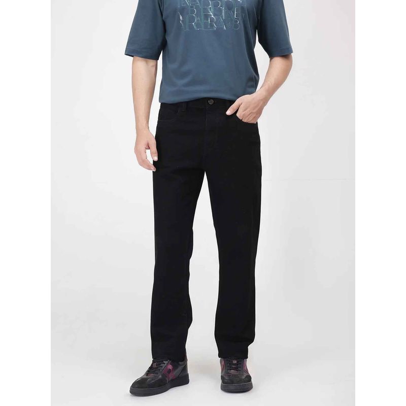 Rare Rabbit Black Solid Regular Fit Jeans (32)