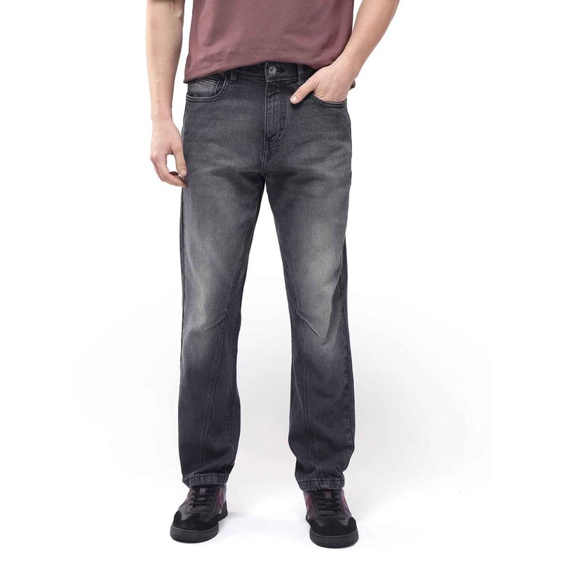 Rare Rabbit Grey Solid Regular Fit Jeans (32)