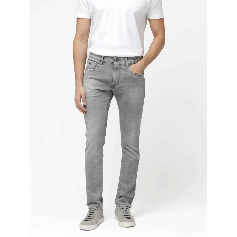 Rare Rabbit Grey Solid Slim Fit Jeans (34)