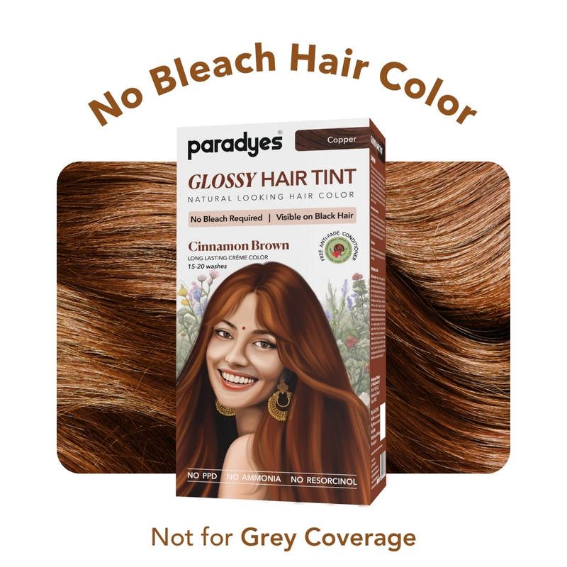 Paradyes Glossy Hair Tint Semi-Permanent Creme Color For Copper Cinnamon Brown