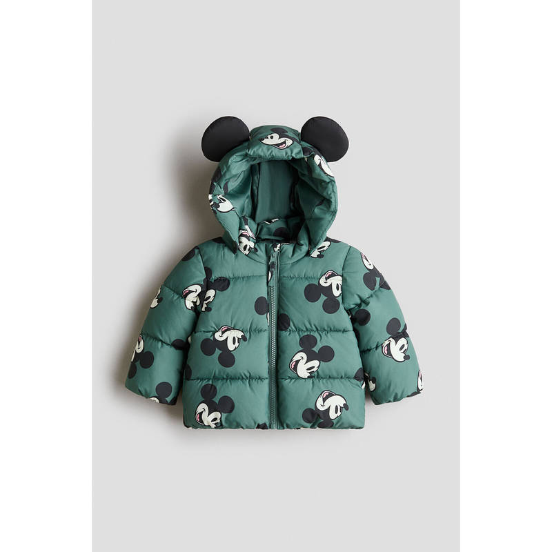H&M Unisex Green Appliquad puffer jacket (4-6 Months)