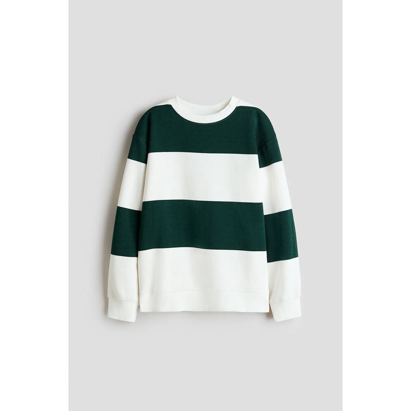H&M Boys Green Brushed-inside sweatshirt (8-10 Years)