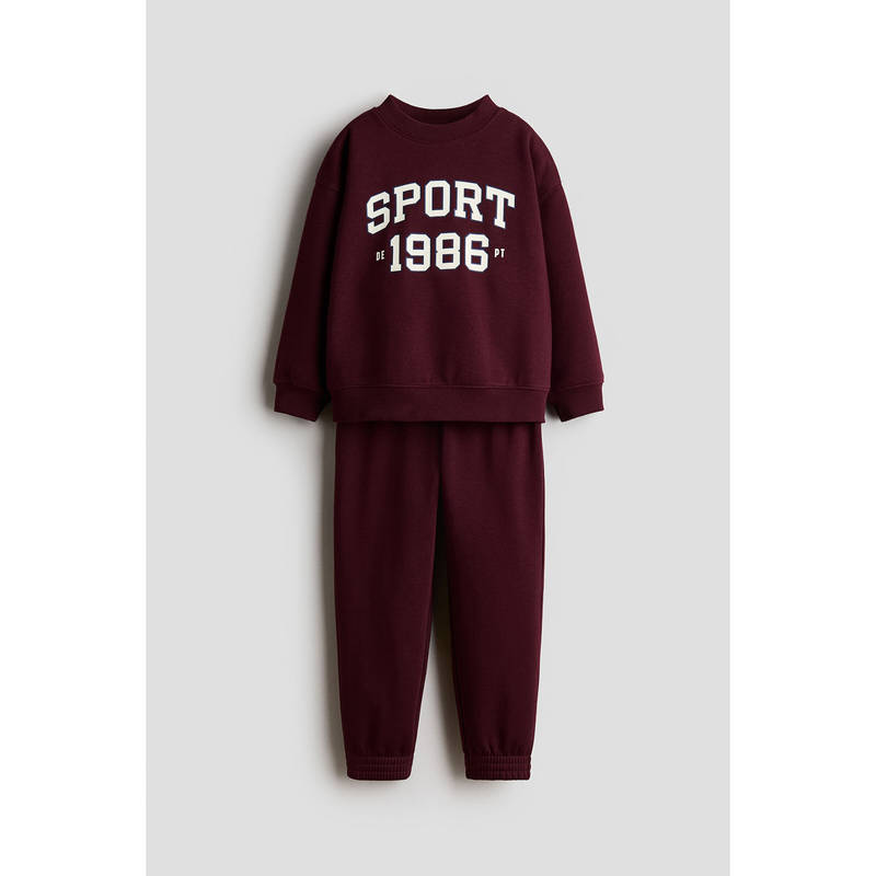 H&M Boys Red 2-piece printed sweatshirt set (5-6 Years)