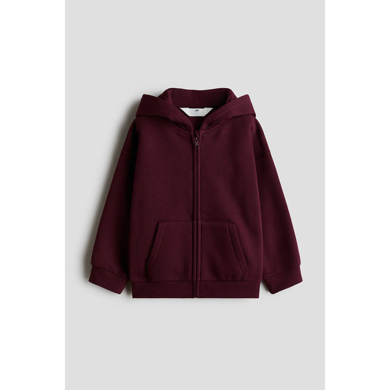 H&M Boys Red Zip-through brushed-inside hooded Jacket (1.5-2 Years)
