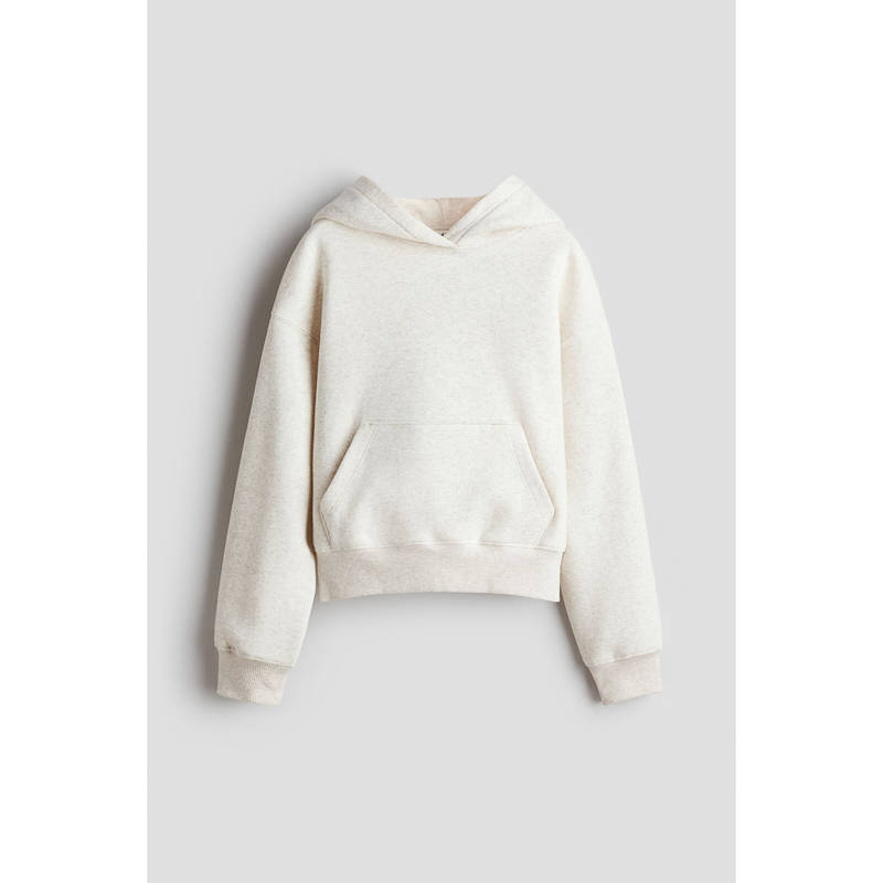 H&M Girls Beige Brushed-inside hoodie (8-10 Years)