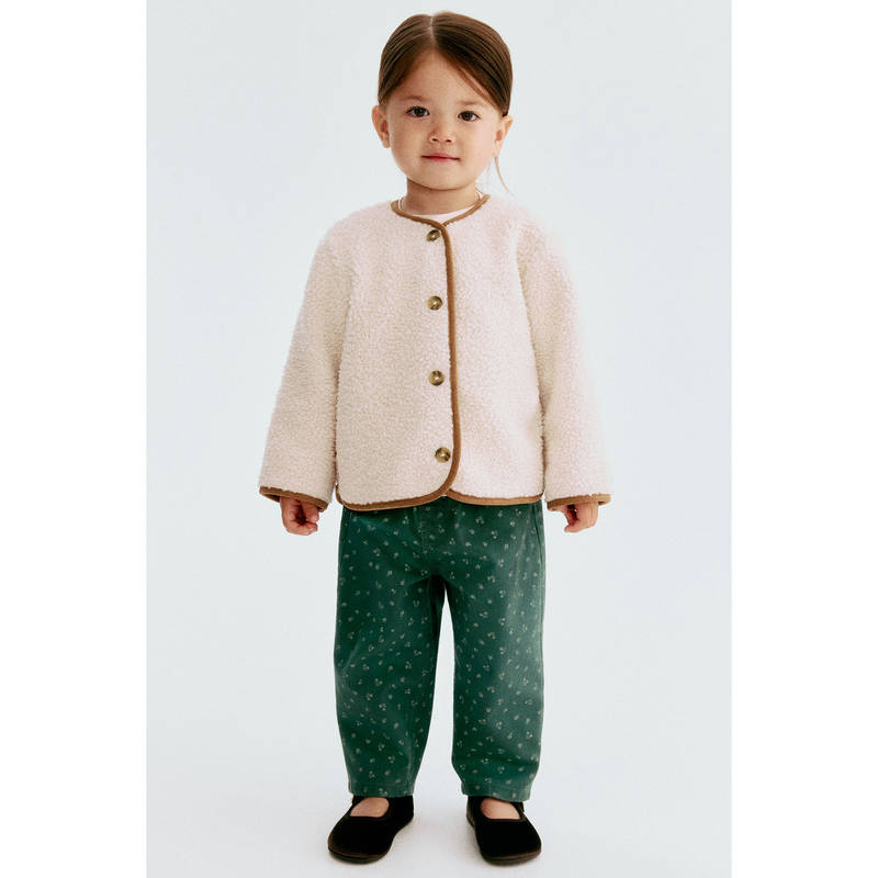 H&M Girls White Teddy jacket (4-6 Months)