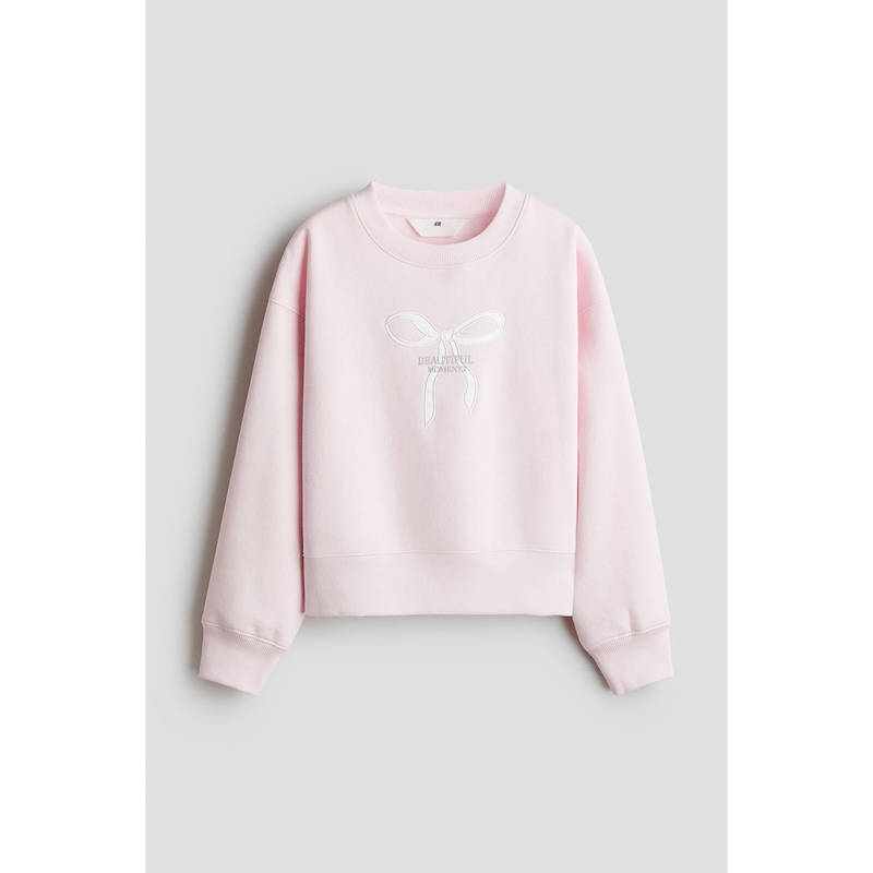 H&M Girls Pink Brushed-inside sweatshirt (8-10 Years)