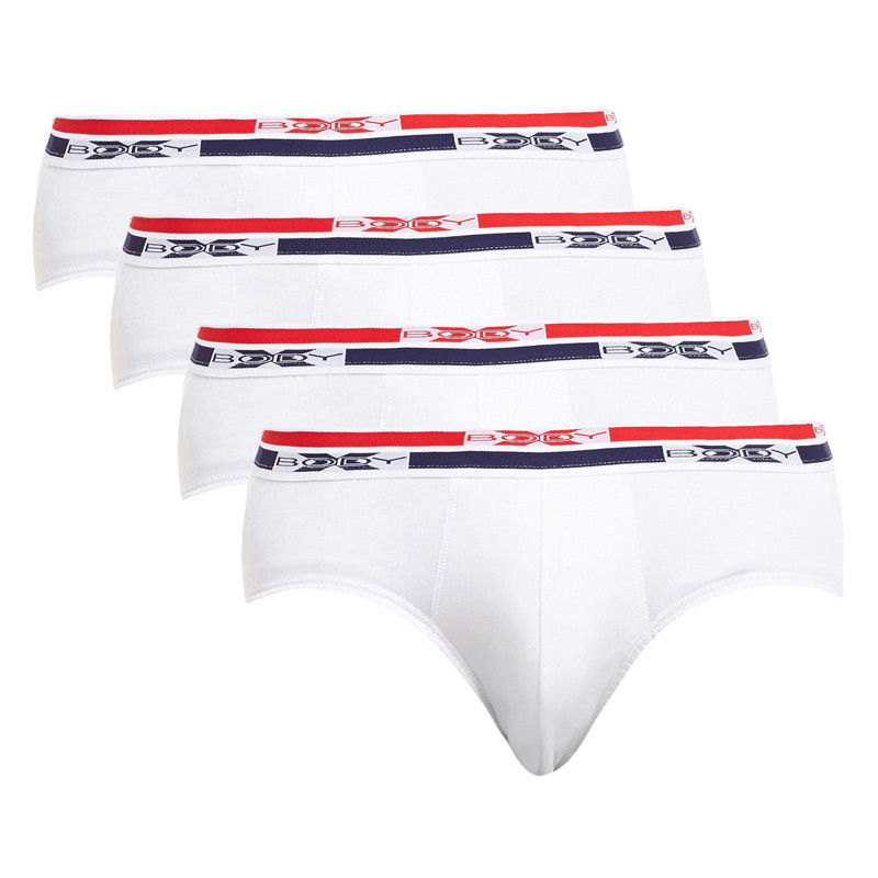 BODYX Pack Of 4 Solid Briefs In White Colour (S)