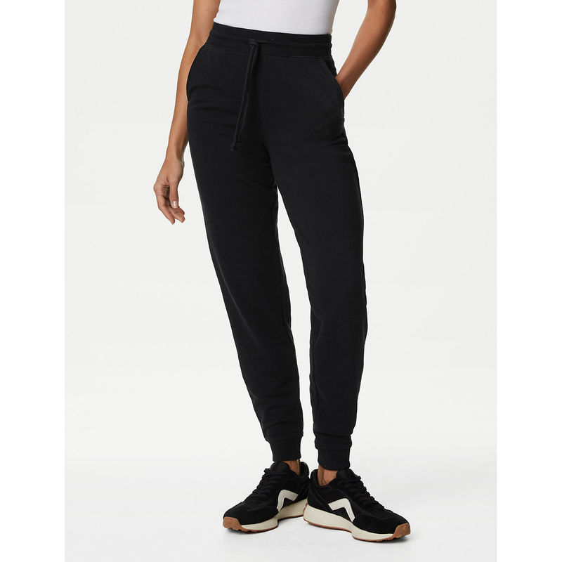 Marks & Spencer The Cotton Rich Cuffed Black Joggers Buy Marks