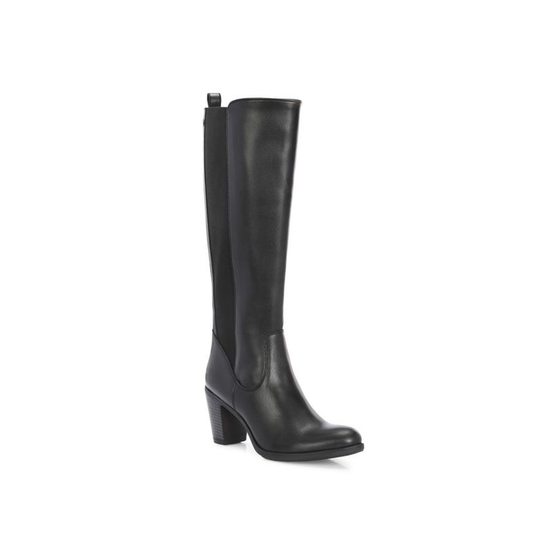 Delize Women Black Knee High Western Casual Boots (UK 8)