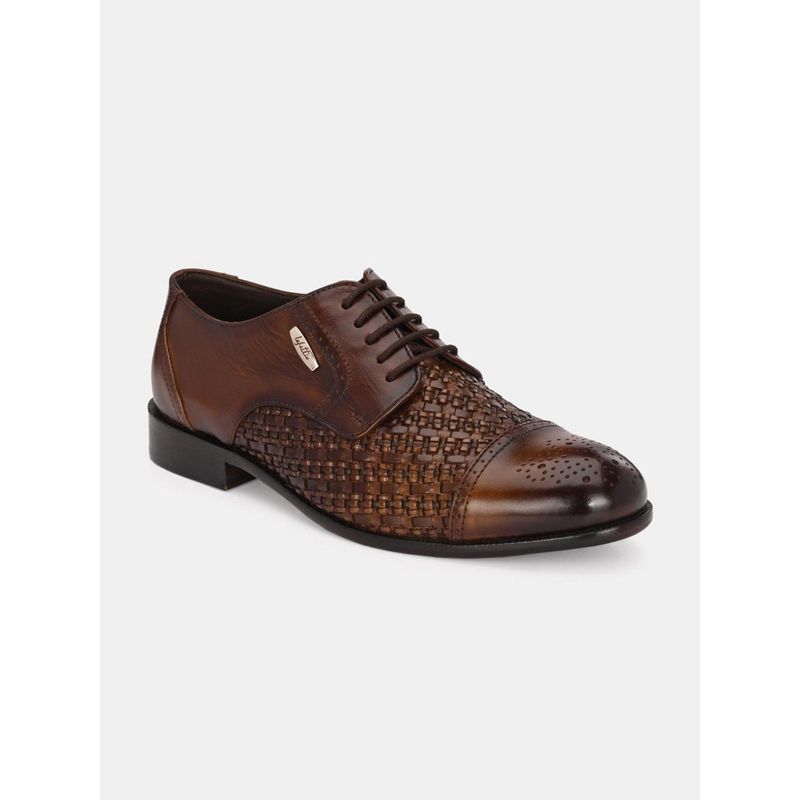 EGOSS Barca Lace-Ups Premium Genuine Leather Black Moccasins for Men (UK 6)