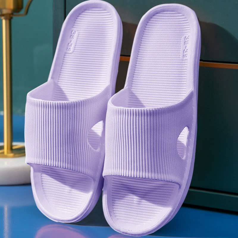 Drunken Women's Massage Fashion Open Toe Non Slip Purple Sliders (EURO 36)