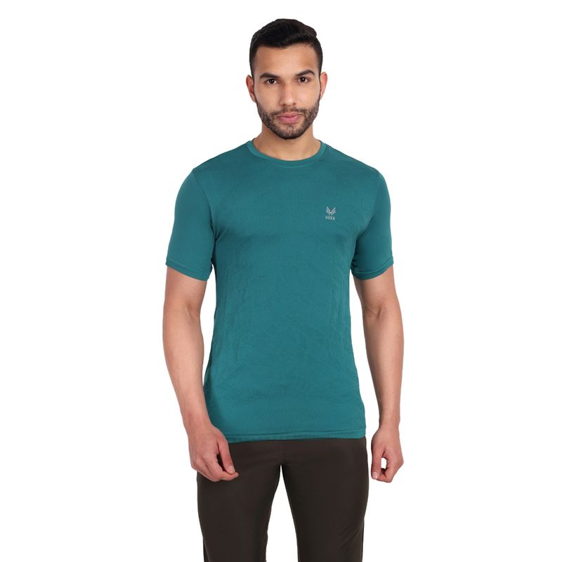 Heka Moisture Transport System Sweat and dries Quick Training Teal Colour Iconic Men's T-shirt (S)