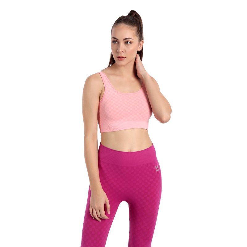 Heka Chess Move Scoop Neck Padded Sports Bra Panther Pink (S)