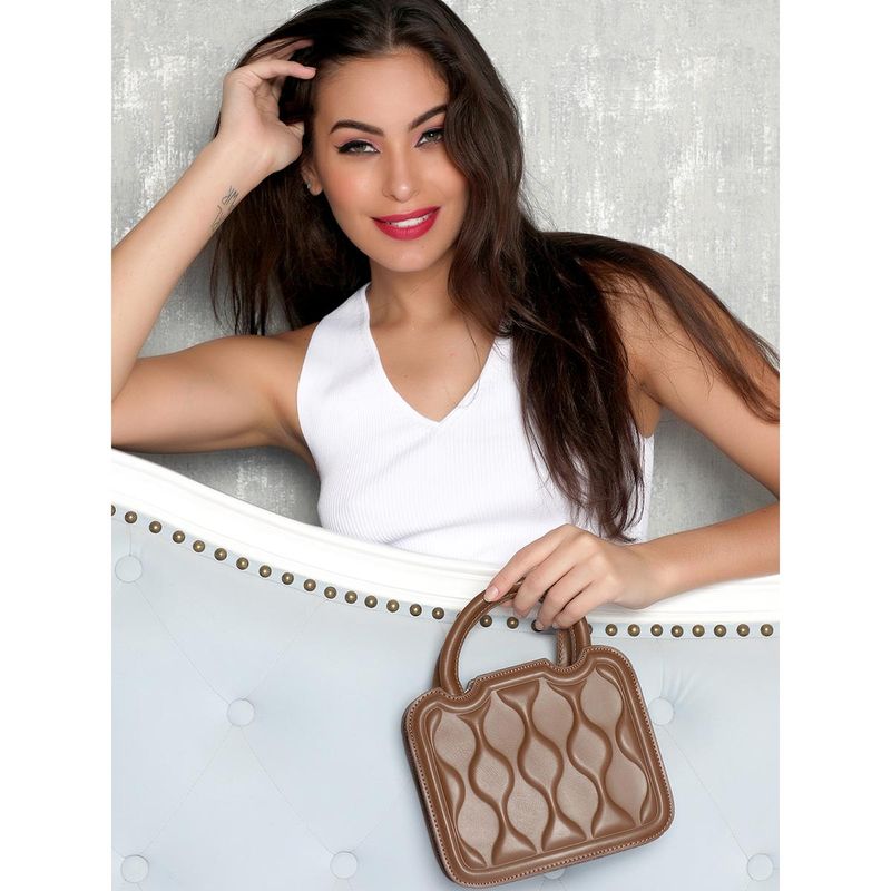 Buy Odette Yummy Brown Clutch Bag Online