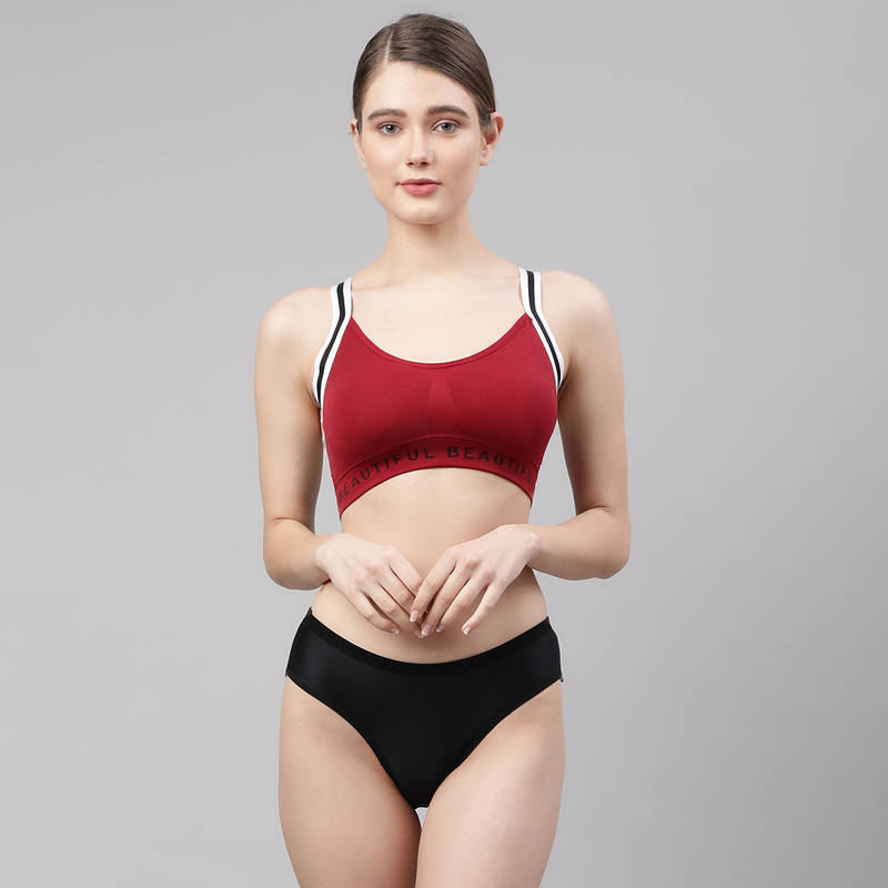 PrettyCat Lingerie Set - Maroon (30B)