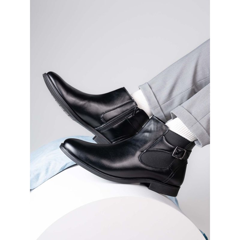 Hydes N Hues Black Chelsea Boots for Men (EURO 42)