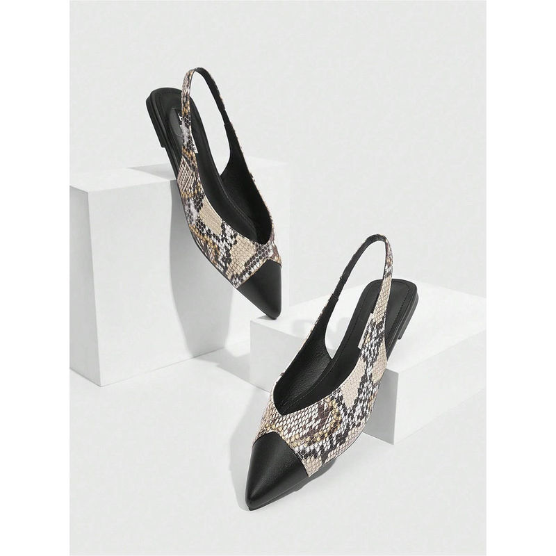 IRUSSH Black Python Pointed Mules (EURO 35)