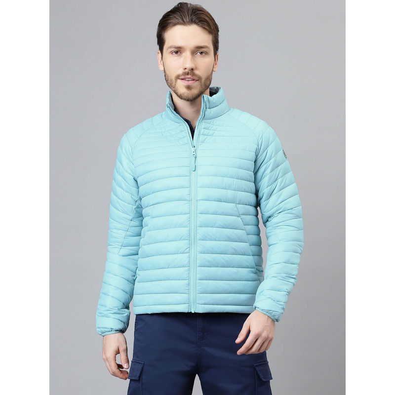 WOODLAND Mens Solid Full Sleeves Blue Jacket (XL)