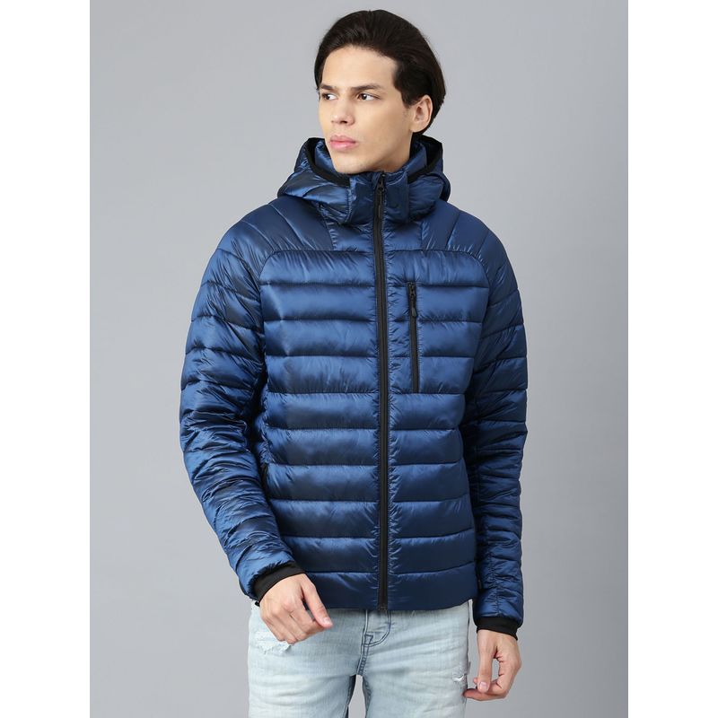 WOODLAND Mens Solid Full Sleeves Blue Jacket (2XL)