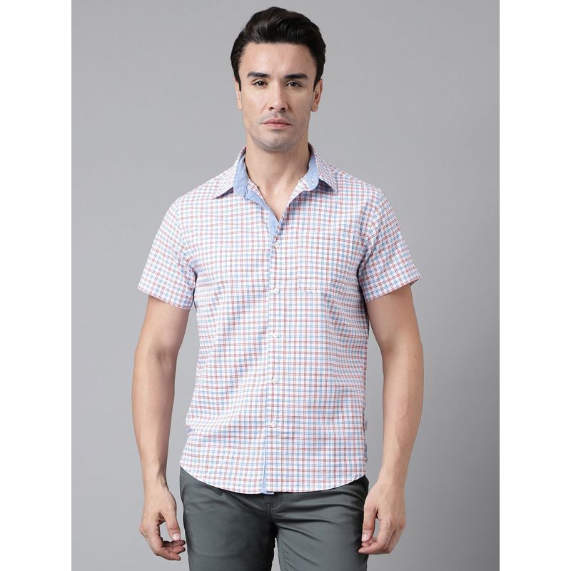 WOODLAND Mens Checks Half Sleeves Multi-Color Casual Shirt (S)