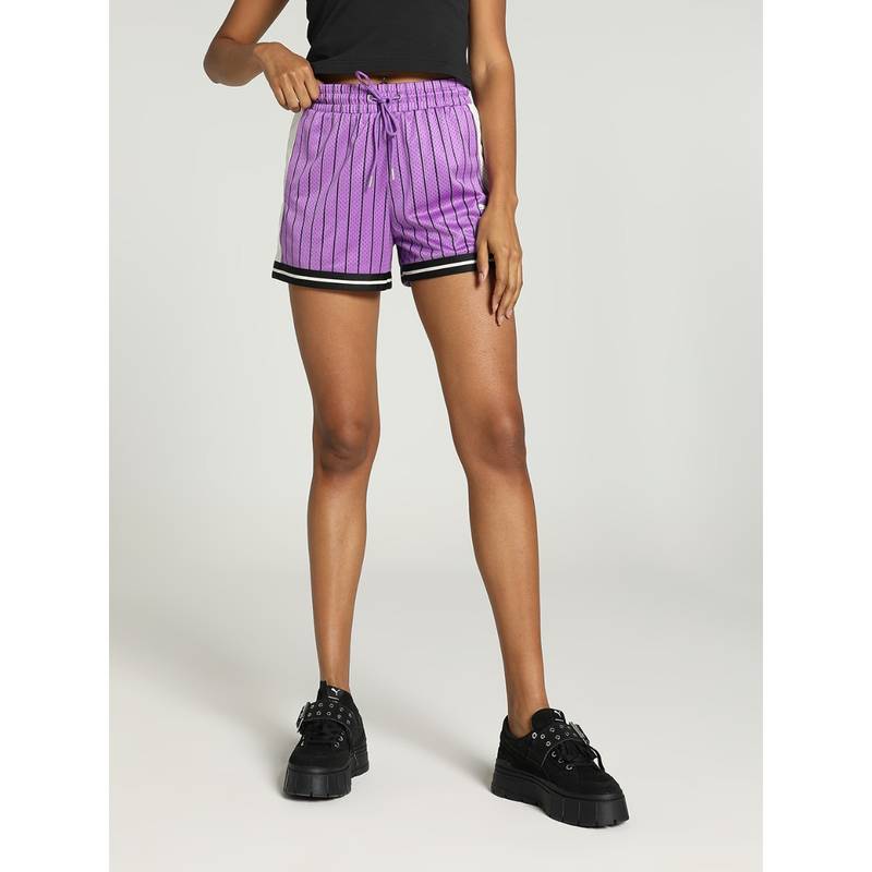 Puma T7 Mesh Womens Purple Shorts (M)