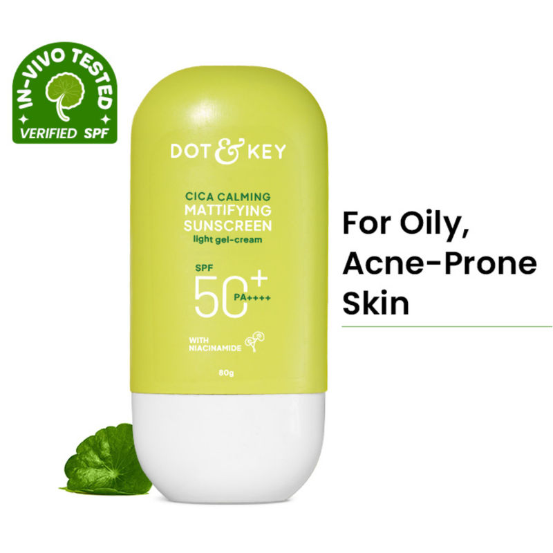 Dot & Key Cica Calming Mattifying Sunscreen In-Vivo Tested SPF 50+ PA++++, With Niacinamide