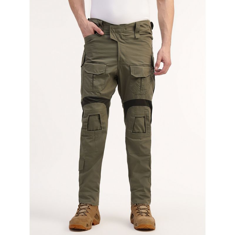 MountMiller Olive Solid Regular Fit Cargo (32)