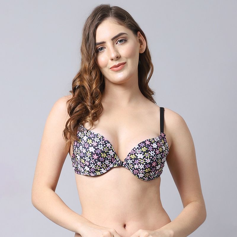 Prettycat Women Heavily Padded Front Open Push-Up Bra - Multi-Color (32B)
