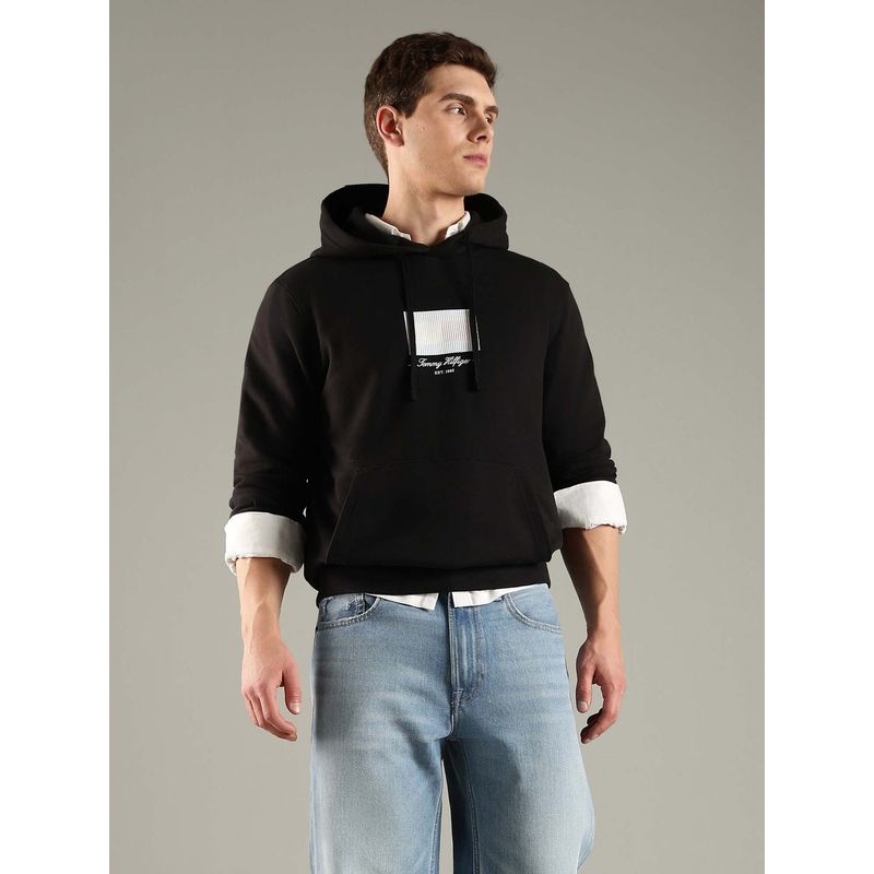 Tommy Hilfiger Black Cotton Men's Hoodie