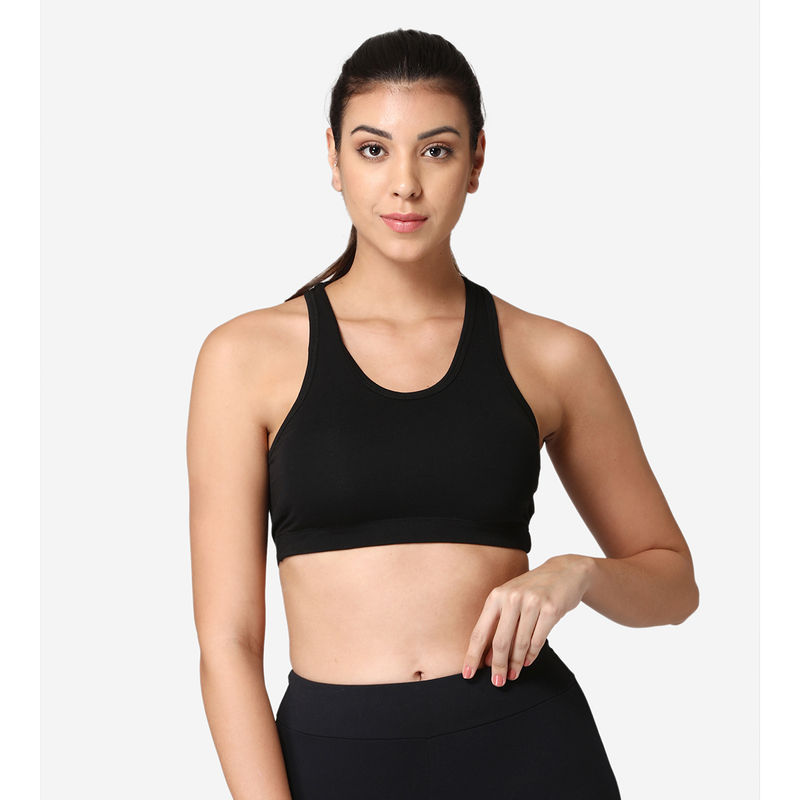 Abelino Racer Back Gym Bra - Black (XL)
