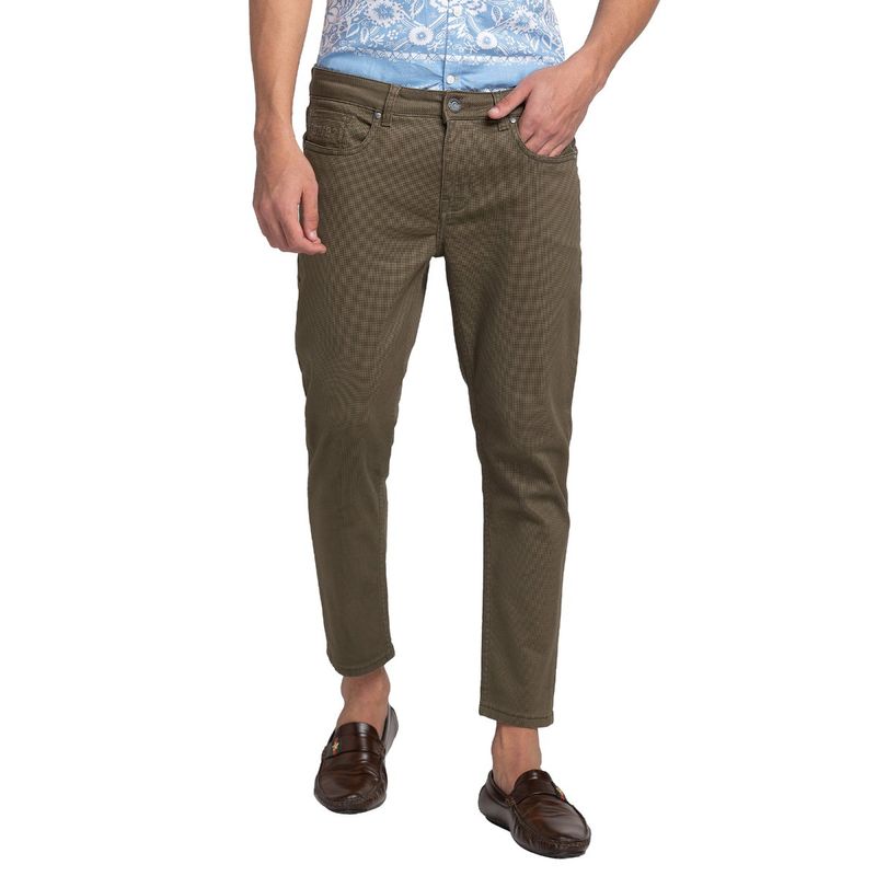 Being Human Men Cropped Fit Chino Green (28)