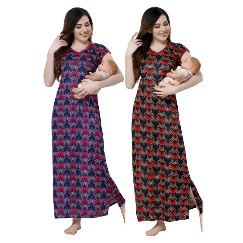 PIU Womens Sarina Feeding Gown (Pack of 2) (M)