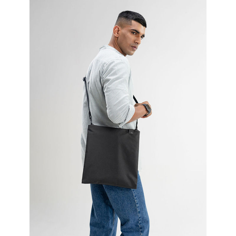 DailyObjects Unisex Solid Basalt Pivot Expandable Sling Bag (S)