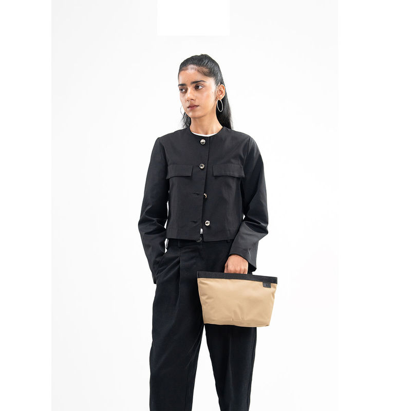 DailyObjects Unisex Solid Sand Pivot Carry All Pouch (L)