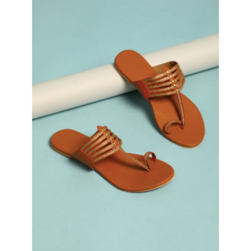 Sole House Tan Kolhapuri Flats Buy Sole House Tan Kolhapuri Flats