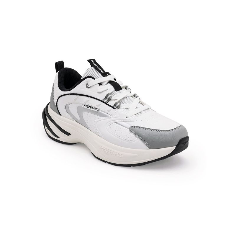 Red Tape Men Colorblocked White & Black Lifestyle Casual Sneakers (UK 8)