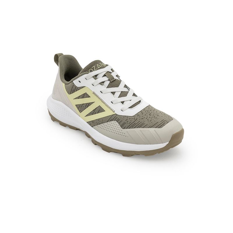 Red Tape Men Textured Olive and Yellow Outdoor Running Shoes (UK 7)