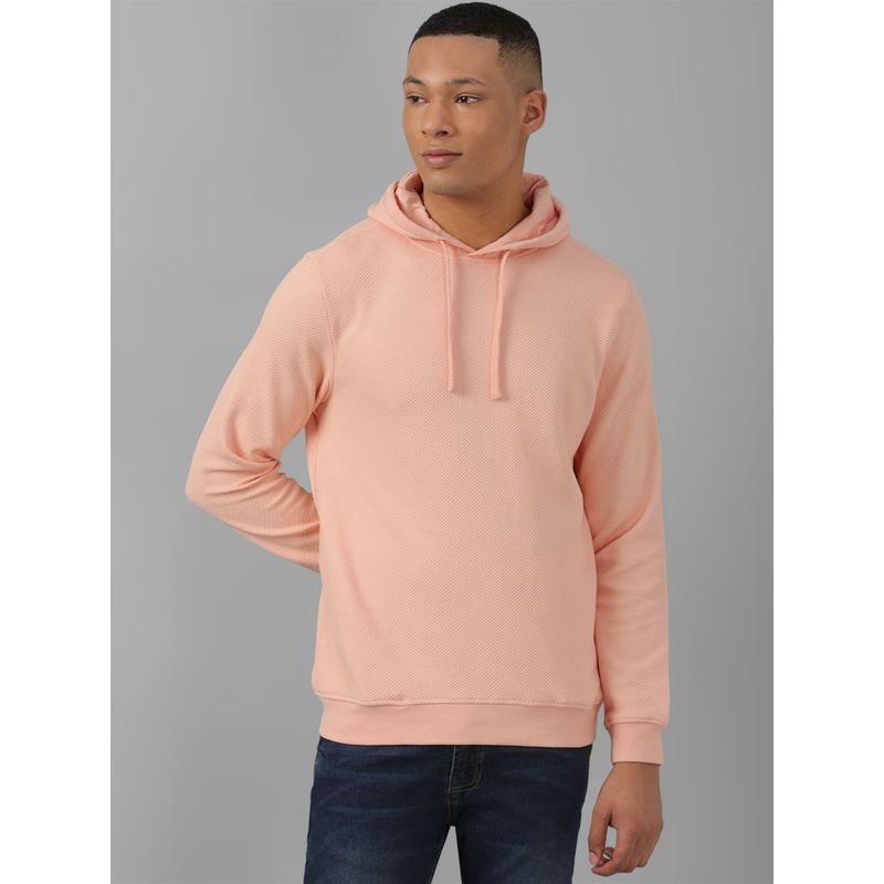 Allen Solly Men Beige Hooded Neck Full Sleeves Formal Sweatshirt (M)