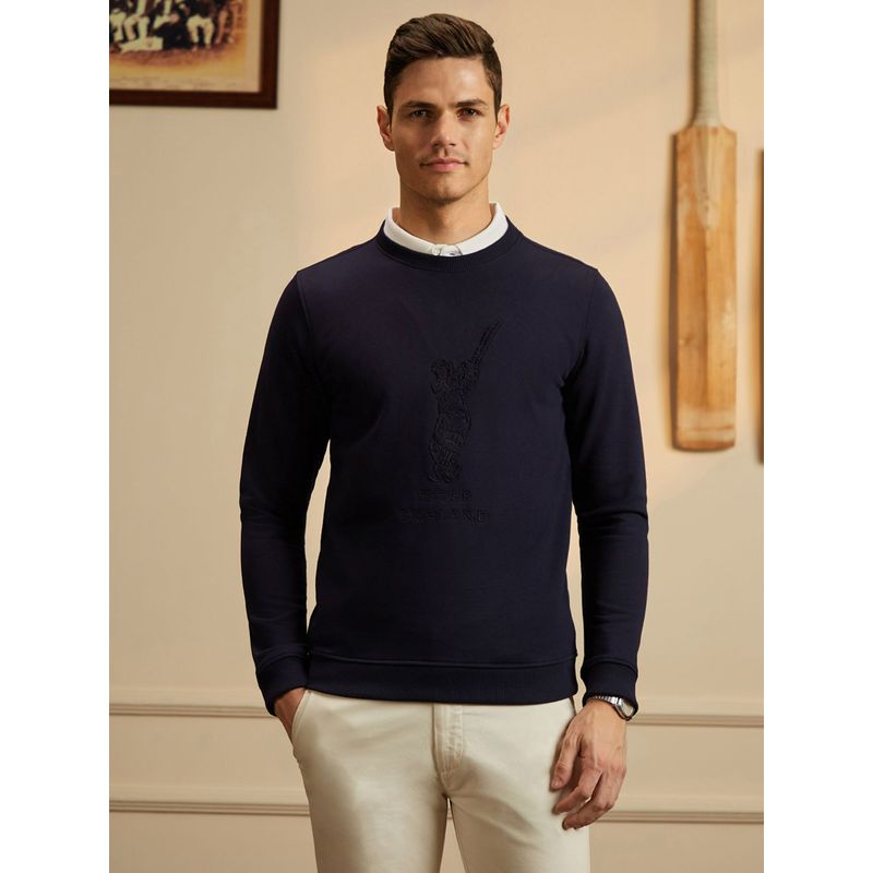 Peter England MEN WHITE GRAPHIC PRINT CREW NECK SWEATSHIRT (M)