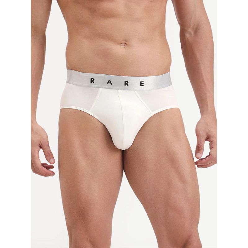 Rare Rabbit Off White Ultra-Soft Nylon Stretch Brief (S)